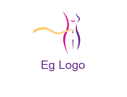 abstract female body with measuring tape icon