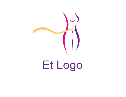 abstract female body with measuring tape icon