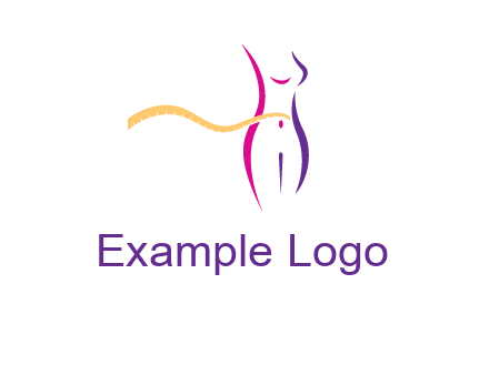 abstract female body with measuring tape icon
