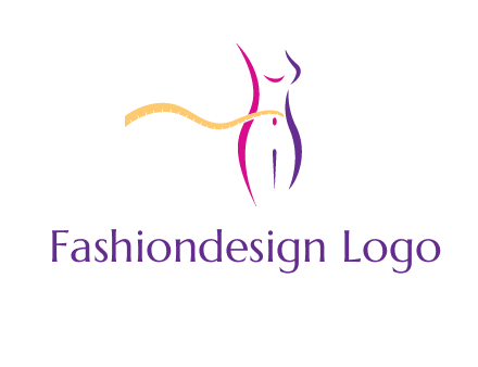 abstract female body with measuring tape icon