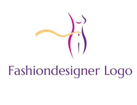 abstract female body with measuring tape icon