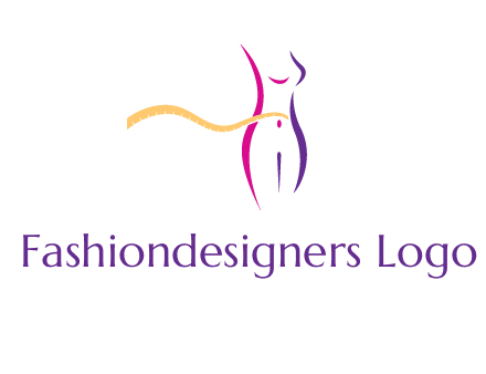 abstract female body with measuring tape icon