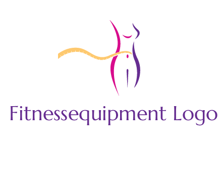 abstract female body with measuring tape icon