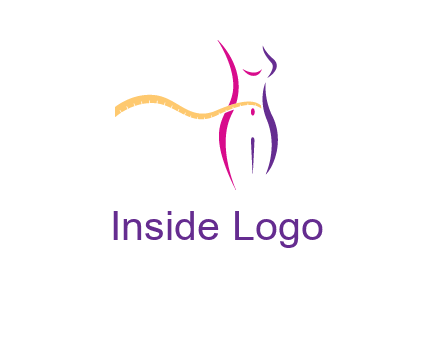 abstract female body with measuring tape icon