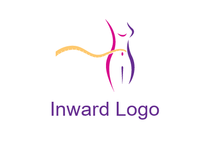 abstract female body with measuring tape icon