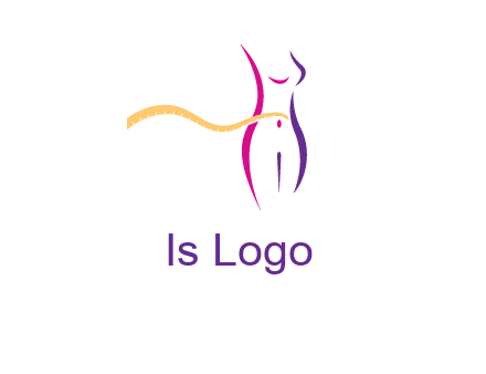 abstract female body with measuring tape icon