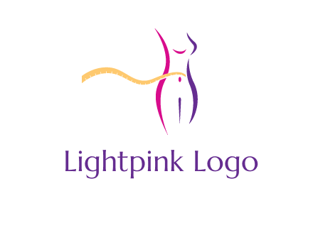 abstract female body with measuring tape icon