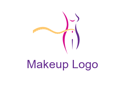 abstract female body with measuring tape icon