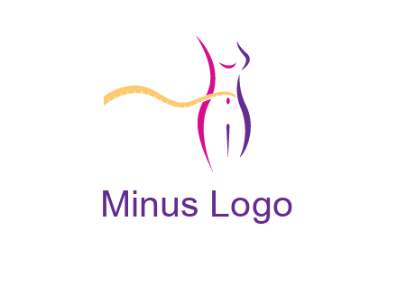 abstract female body with measuring tape icon