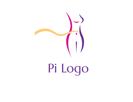 abstract female body with measuring tape icon