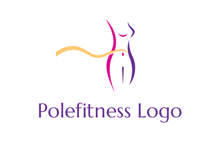 abstract female body with measuring tape icon