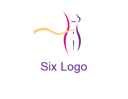 abstract female body with measuring tape icon