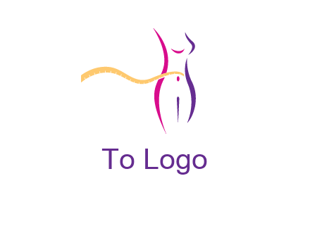 abstract female body with measuring tape icon