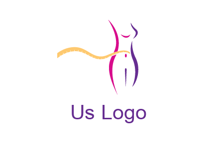 abstract female body with measuring tape icon