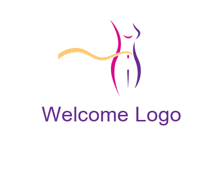 abstract female body with measuring tape icon