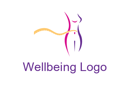 abstract female body with measuring tape icon