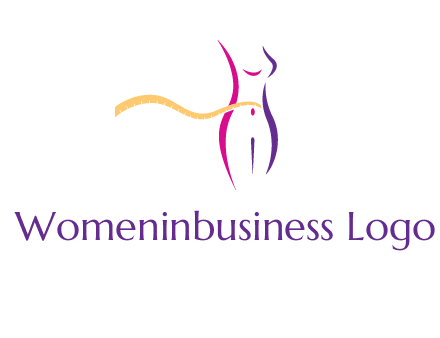 abstract female body with measuring tape icon