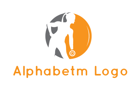 woman training with dumbbell logo