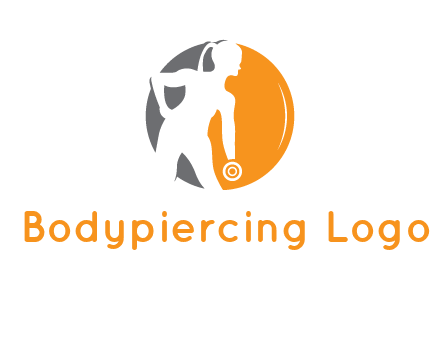 woman training with dumbbell logo