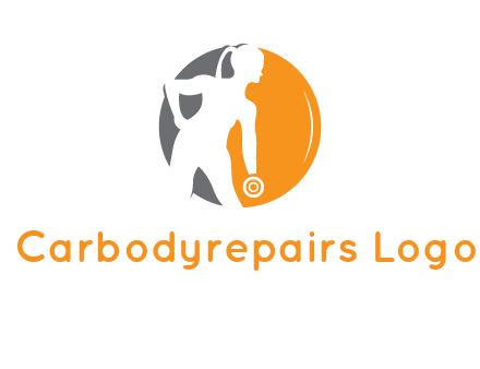 woman training with dumbbell logo