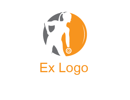 woman training with dumbbell logo