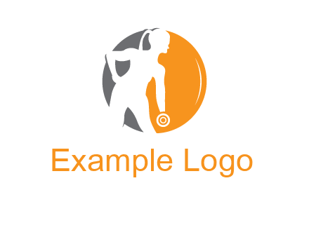 woman training with dumbbell logo