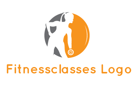 woman training with dumbbell logo