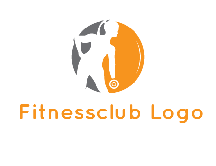 woman training with dumbbell logo