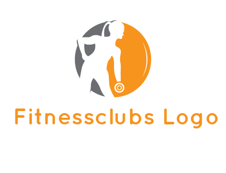 woman training with dumbbell logo