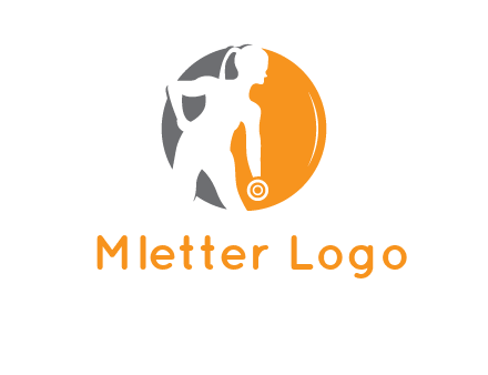 woman training with dumbbell logo