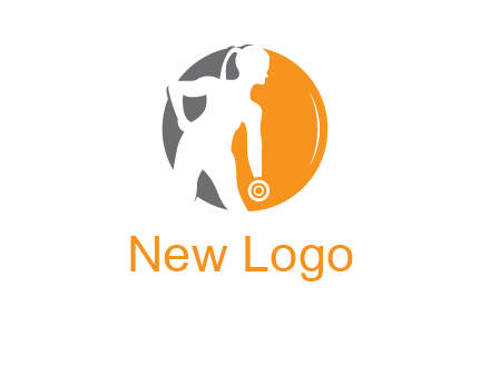 woman training with dumbbell logo