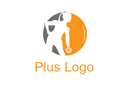 woman training with dumbbell logo