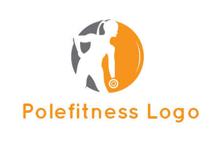 woman training with dumbbell logo