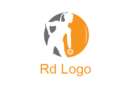 woman training with dumbbell logo