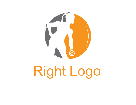 woman training with dumbbell logo