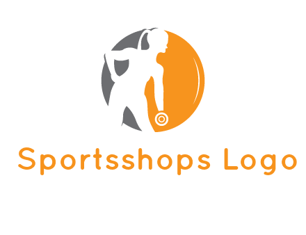 woman training with dumbbell logo