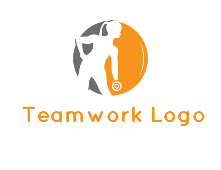 woman training with dumbbell logo