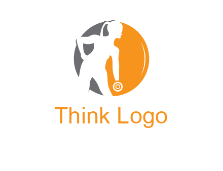 woman training with dumbbell logo