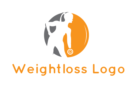 woman training with dumbbell logo