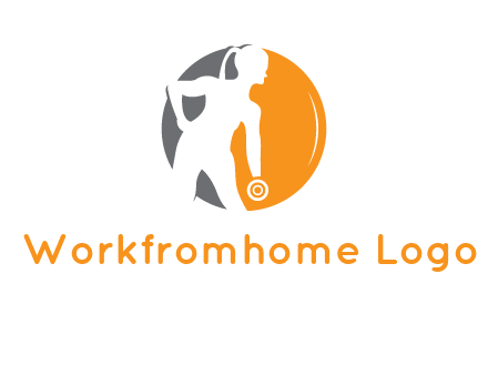 woman training with dumbbell logo