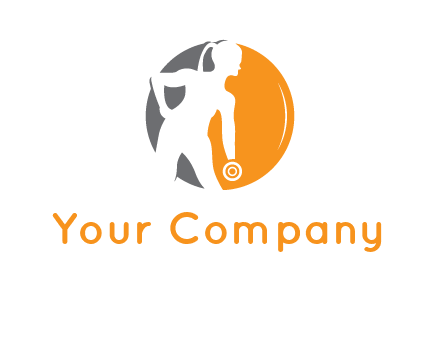 woman training with dumbbell logo