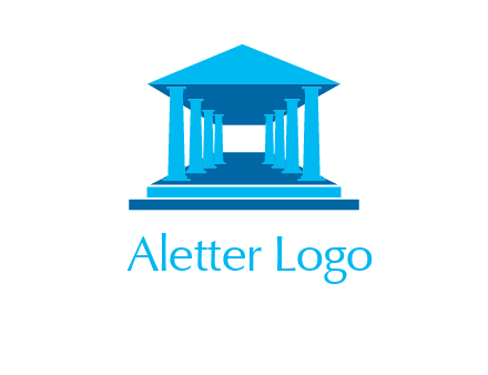 courthouse or Greek temple logo