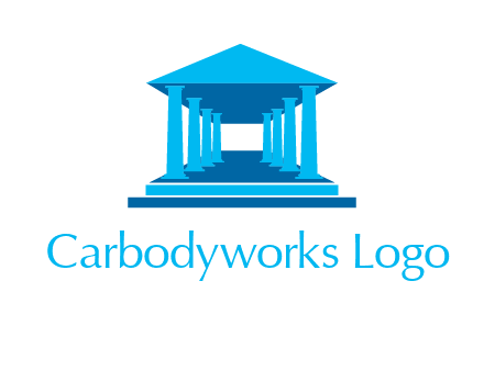 courthouse or Greek temple logo