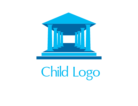 courthouse or Greek temple logo