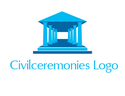 courthouse or Greek temple logo