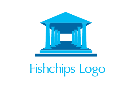 courthouse or Greek temple logo
