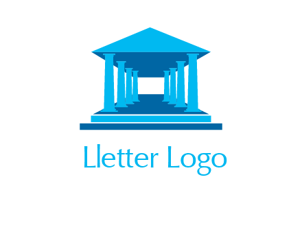 courthouse or Greek temple logo