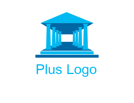 courthouse or Greek temple logo
