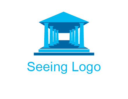 courthouse or Greek temple logo