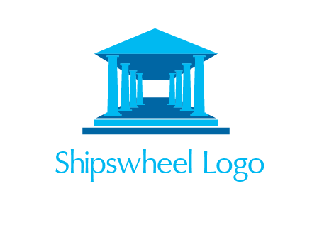 courthouse or Greek temple logo